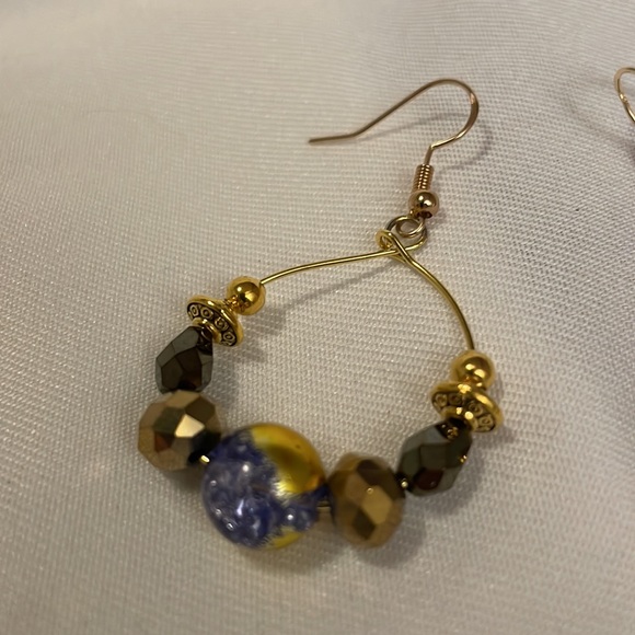 Handmade Beaded Boho Bracelet & Earrings Gift Set Includes Upcycled & New Beads - Picture 6 of 6